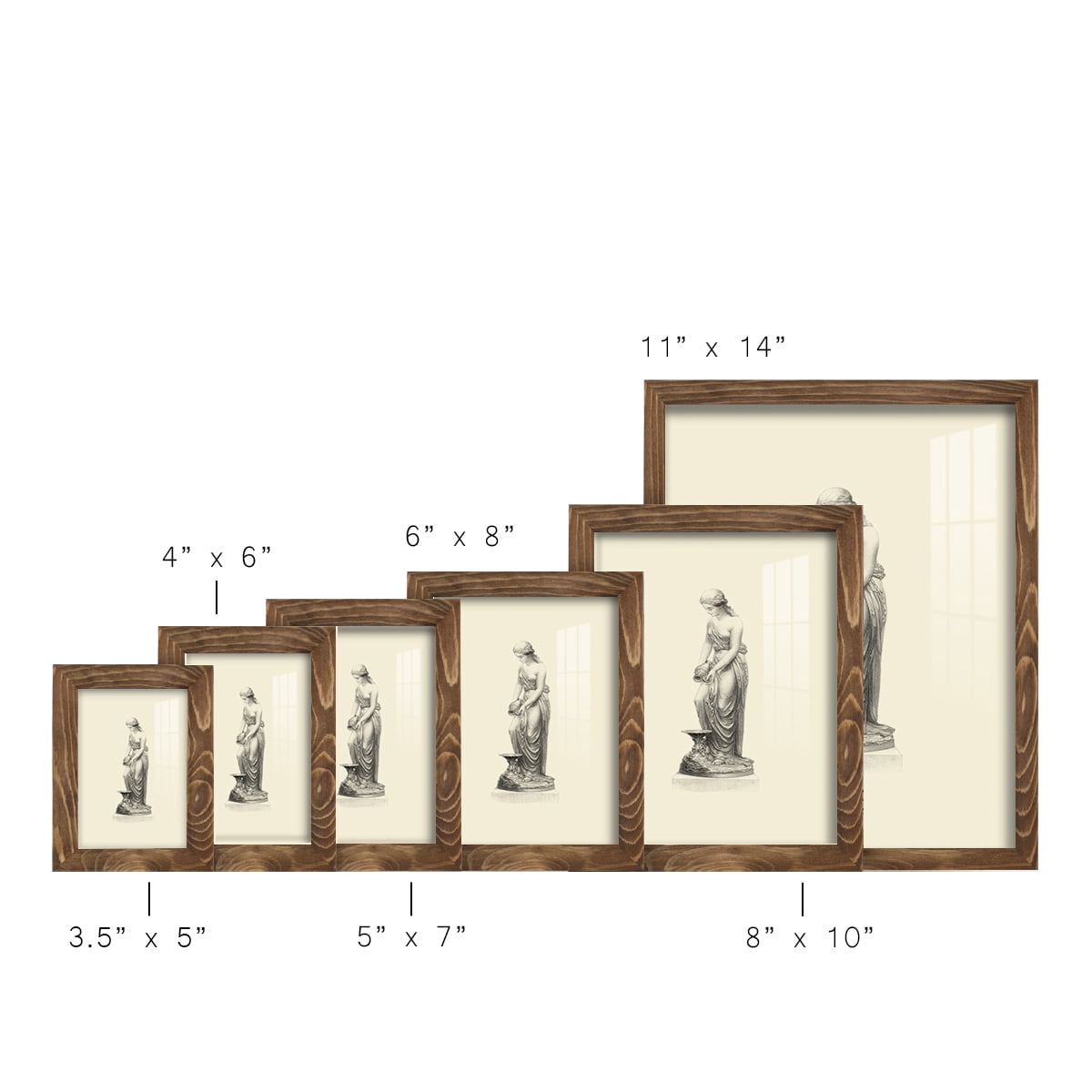 Classical Statuary II -Framed Print w/glass-Walnut