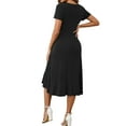 thumbnail image 3 of INSPIRE CHIC MARI GABRIEL Women's Maternity Wrap Dress V Neck Ruffle Hem Semi Formal Photoshoot Party Cocktail Pregnant Dresses Black L, 3 of 6