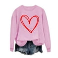 thumbnail image 5 of TKLPEHG Valentines Day Sweatshirt for Women Cute Heart Shirts Crewneck Casual Long Sleeve Valentines Pullover Holiday Tops (Pink,XL), 5 of 8