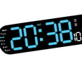 thumbnail image 4 of Reloj despertador digital, reloj de escritorio conmutable  degreeF/ degreeC, visualización de temperatura, fecha y semana, reloj calendario para mesita de noche, Azul mayimx  Reloj despertador digital, 4 of 7