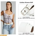 thumbnail image 5 of WHIPPY Women Leather Belt with Pin Buckle, White Waist Belt for Jeans Pants, 5 of 8