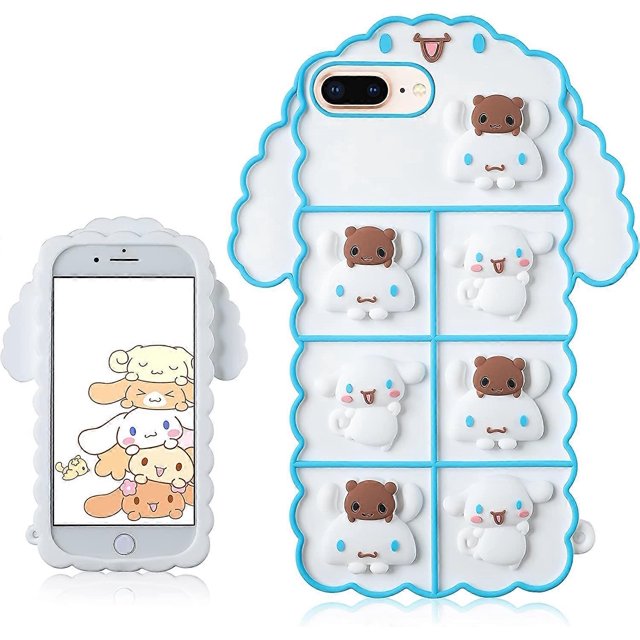 for iPhone 6 Plus/6S Plus/7 Plus/8 Plus Case,Silicone Cartoon Funny Cute Cool Kawaii Design Fun Animal Cover Cases for Boys Girls Women Big Ear Dog-fo