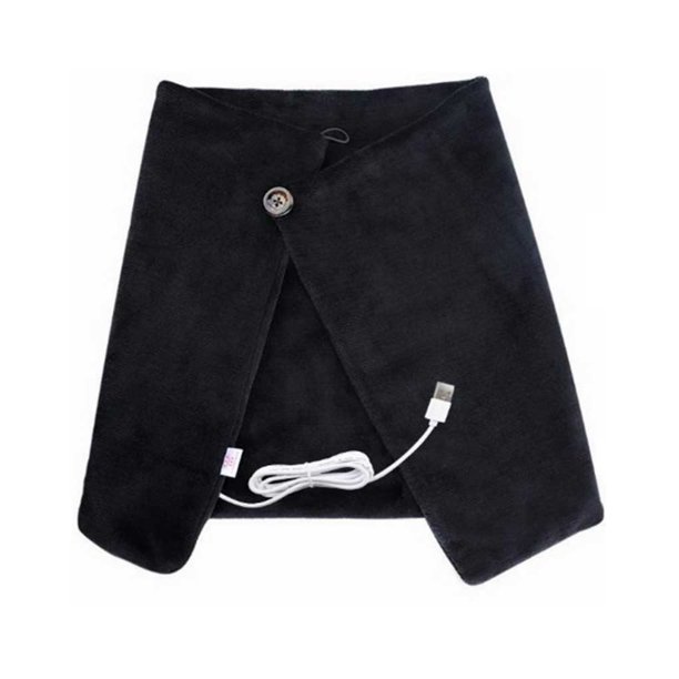 Jumpingount Manta eléctrica con USB para invierno, almohadilla calefactora cálida, chal de terciopelo, calentador térmico cómodo, calentador Protección de la piel Negro