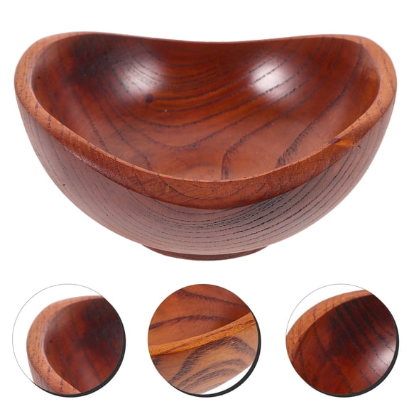 PBPBOX Brown Wood Fruit Bowl Practical and Beautiful for Kitchen Counter Snacks Salads and More