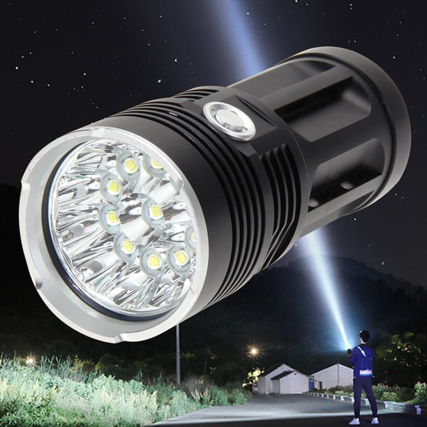 Luz Led Linterna 4800LM 3 Modos 12LED Antorcha IPX5 Impermeable Iluminación alimentada por batería