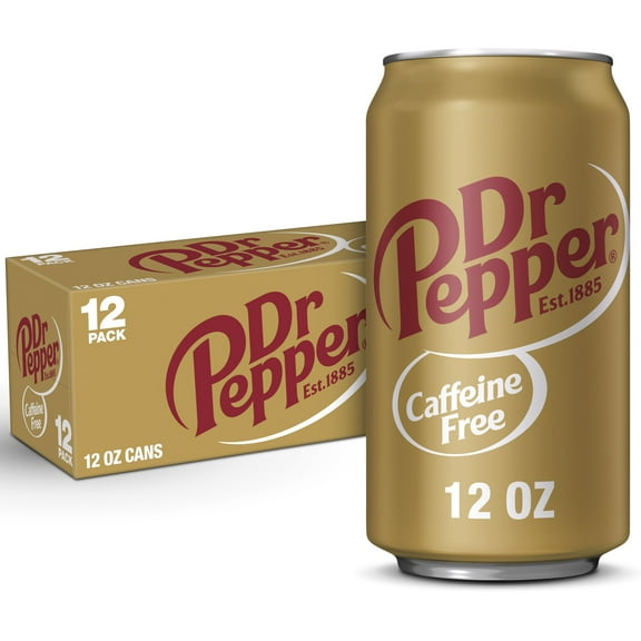 Dr Pepper Caffeine Free Soda Pop, 12 fl oz, 12 Pack Cans