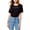 Black - black, variant on Carbon Copy Womens Hey Good Looking Embellished T-Shirt, Black, Medium