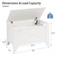 thumbnail image 4 of VECELO 30 in Storage Ottoman Bench with U-Shaped Cut-Out Pull, Wooden Toy Box Storage Chest with Safety Hinge, Shoe Bench, for Entryway, Living Room, Bedroom, White, 4 of 9