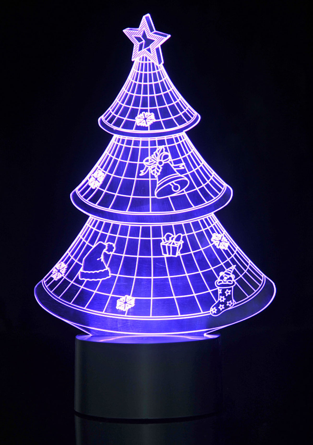 PlayWorld Board No More! 3D Christmas Tree Laser Cut Precision LED Lights
