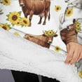 thumbnail image 3 of Oversized Wearable Blanket Hoodie,Highland Cow Sunflower Cow Pattern Sherpa Blanket Hoodie with Super Pockets,Super Warm Fuzzy Pullover for Women & Men, 3 of 6