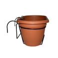 thumbnail image 6 of Bloem Lucca 18" Self-Watering Resin Balcony Box Planter with Metal Hanger for Railings, Terra Cotta, 6 of 8