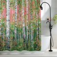 thumbnail image 2 of Green Forest Plant Fabric Shower Curtain Tree Illustration Pink Washable Shower Curtains for Bathroom, Waterproof Bath Curtain with Hooks Home Decor 72x84in, 2 of 8