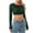 Army Green, variant on Eiyaclvo Glitter Tops for Women Sequin Crop Top Long Sleeve Crew Neck Solid Color Shirts Slim Fit Tees Sparkle Crop Top for Concert Party