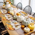 thumbnail image 3 of Fall Round Placemats Set of 4 Plaid Gnome Place Mats Thanksgiving Woven Placemat Orange Pumpkin Maple Leaf Plaid Linen Circle Braided Table Mat for Kitchen Dining Table Party Home Decor 15 Inch, 3 of 9