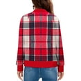 thumbnail image 4 of FDGIU Women's Plaid Flannel Hooded Shacket - Long Sleeve Zipper & Pockets for Casual Outdoor Activities, 4 of 6