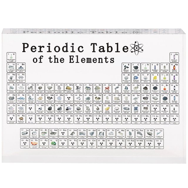 Muyoka Pantalla de tabla peri贸dica transparente con elementos qu铆micos en el interior, adornos de mesa peri贸dica de acr铆lico, decoraci贸n de escritorio para el hogar, para estudiantes, profesores, ni帽