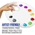 thumbnail image 3 of U.S. Art Supply 9" x 11.8" Clear Oval-Shaped Acrylic Painting Palette (Pack of 2) - Transparent Plastic Artist Paint Color Mixing Trays - Non-Stick, Easy Clean, Mix Acrylic, Oil - Adults Kids Students, 3 of 6