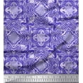 thumbnail image 1 of Soimoi Silk Fabric Floral & Filigree Damask Print Fabric by Yard 42 Inch Wide, 1 of 1