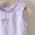 thumbnail image 4 of Nwiuh Toddler Girl Clothes 6M 1T 2T 3T 4T 5T Baby Summer Outfit Ribbed Knit Ruffle Sleeveless Shirts Ruffled Shorts Set (Light Purple, 4-5 Years), 4 of 7