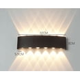 thumbnail image 2 of Aplique de pared LED negro para interiores, 12 W, blanco cálido, moderno aplique de aluminio, luz nocturna con foco arriba/abajo para salón, dormitorio, pasillo y escalera., 2 of 5