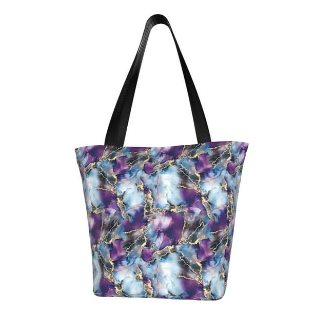Easygdp Purple Marble Texture Bolso de Hombro para Mujer, Bolso Bandolera y Cartera de Mano Elegante para Uso Diario