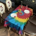 thumbnail image 2 of Colorful Rainbow Tie Dye Spiral Pattern Rectangle Tablecloth 60"x102",Waterproof Polyester Rectangle Table Cloth, Wipeable Spillproof Polyester Tablecloth for Dining, Camping, Indoor and Outdoor, 2 of 6