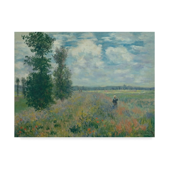 Trademark Fine Art 'Poppy Fields near Argenteuil' Canvas Art by Claude O. Monet