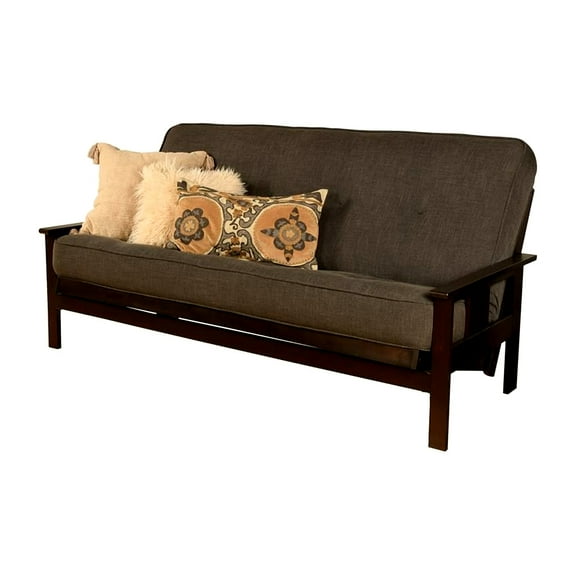 Kodiak Furniture Monterey Frame with Fabric Mattress in Gray Charcoal/Espresso