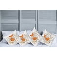thumbnail image 6 of Ambesonne Cartoon Throw Pillow Cover 4 Pack, Fox Flowers, 16", Dark Orange White, 6 of 6