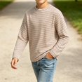 thumbnail image 5 of EnJoCho Kids Striped T Shirt Long Sleeve Crewneck Soft Basic Layer Top Raglan Casual Warm Tee for Boys Girls Toddler Fall Winter School Daily Outdoor Wear, 5 of 6