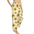 thumbnail image 6 of Salouo Sunflowers Print Women's Pajama Pants Casual Loose Sweatpants PJs Flowy Pants Drawstring Palazzo for Women Wide Leg Pants Lounge Pajama -Small, 6 of 8