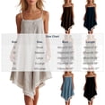 thumbnail image 3 of Tqcoqu Women's Asymmetrical Summer Linen Dress,Spaghetti Strap Lace Trim Bohemian Sleeveless Loose Vacation Beach Dresses,Brown Women's S-XXL, 3 of 7