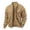 Khaki, variant on Mens Full Zip Bomber Jacket Long Sleeve Casual Jackets Casual Warm Full-Zip Sweater Jacket for Travel Outdoor Sweatshirts with Pockets