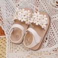 thumbnail image 5 of TOWED22 Toddler Girls Sandals Little Girl Summer Flat Sandal Baby Open Toe Outdoor Beach Holiday Dress Shoes Beige,11.5, 5 of 9