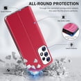 thumbnail image 5 of Phone Case for Samsung Galaxy A53 5G Case, Smart Clear View Window Luxury Slim Mirror for Galaxy A53 Case with Kickstand, Leather Hard PC Flip Shockproof Protective Cover Samsung A53 Case, Red, 5 of 14
