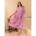 thumbnail image 3 of XL LOVE By Janasya Indian Women's Plus Size Pink Dobby Georgette Tie-Dye Fit & Flare Dress, 3 of 5