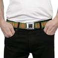 thumbnail image 3 of Buckle-Down Belt, Seatbelt Buckle Belt, Plaid Gold Green Pink, 30 to 44 Inches, 3 of 9
