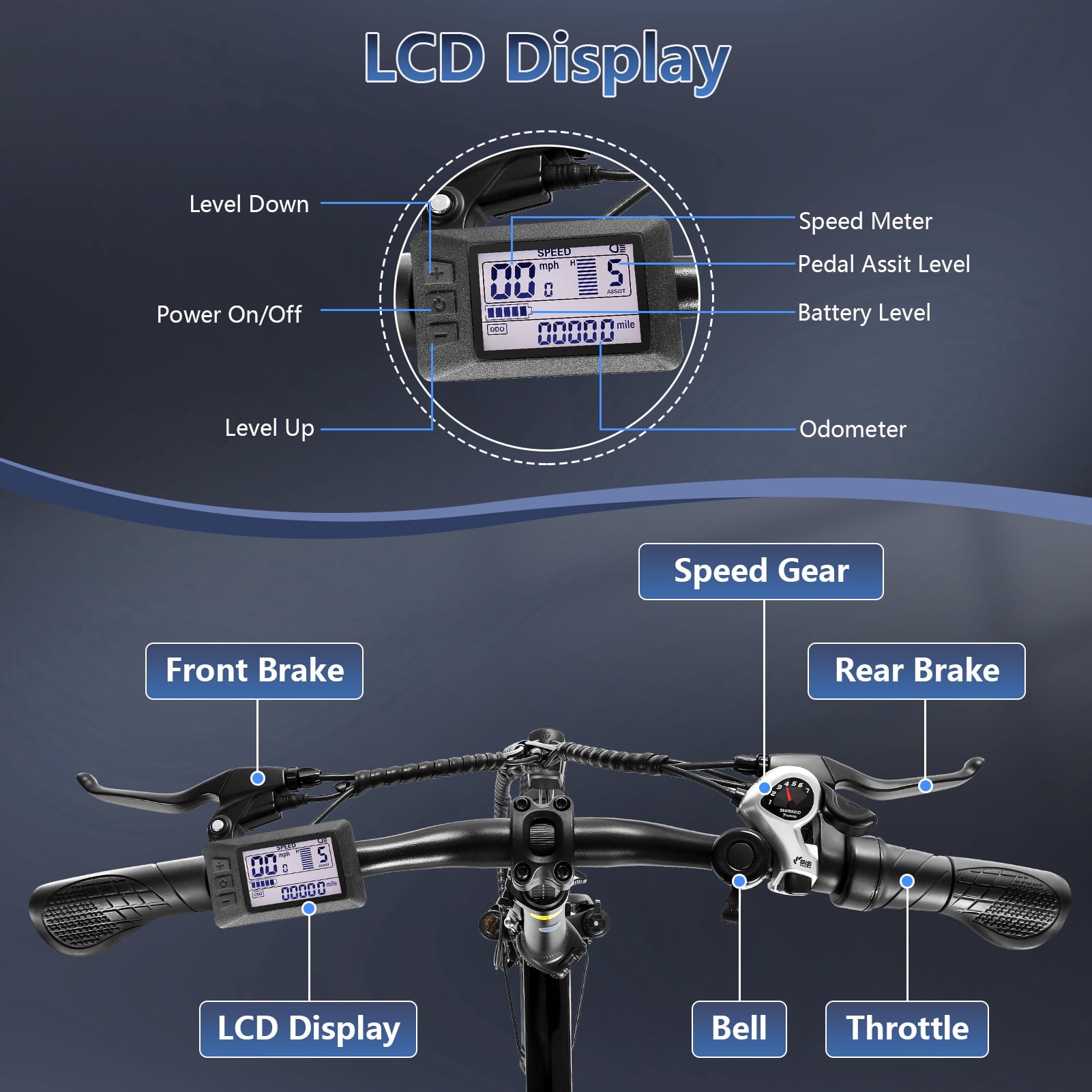 Gocio Foldable Electric Bike for Adults, Peak 750W Electric Mountain Bicycles, 20" * 2.4" Fat Tire Electric Bicycle, 375Wh 48V Removable Lithium-Ion Battery,Urban Commuter Ebike Man Woman UL2849