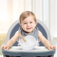 thumbnail image 5 of Cuenco para bebé con cuchara, silicona no tóxica para niños pequeños, ecológico, fácil de limpiar, mejor succión para alimentación independiente, gran capacidad (mármol, 1 pieza), 5 of 5