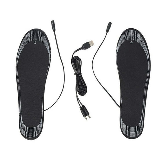 FcBaudy 1 Pair Heated Insoles Pads Unisex Foot Warmers USB Rechargeable Shoes a pair of insoles