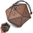 thumbnail image 1 of Leather D20 Dice Bag Polyhedral Dice Pouch Drawstring Bag For RPG Board Game Portable Drawstring Bag For RPG,Game, 1 of 11
