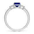 thumbnail image 2 of ANGARA Cushion Lab Grown 1 Ct Blue Sapphire & Diamond Engagement Ring for Women in 14K White Gold (Size-6mm) | September Birthstone, Anniversary, Jewelry Gift for Women | Lab-Grown Blue Sapphire Ring, 2 of 8