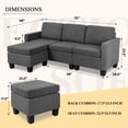 thumbnail image 6 of Vineego Linen Fabric L-shape Sofa Sectional Couch for Living Room, Beige, 6 of 7