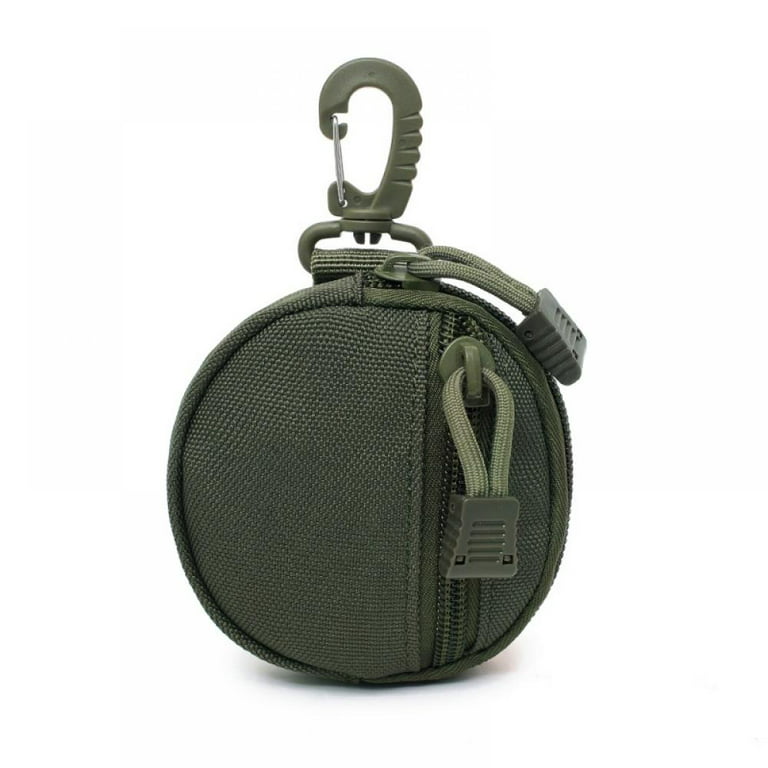 EDC Molle Pouch Wallet Portable Key Card Case Bag Coin Purse With Carabiner