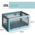 thumbnail image 4 of WYZworks Collapsible Storage Boxes with 5 sides Opening - Foldable Stackable Plastic Storage Box Tote w/Wheels Designed for Clothing, Snack Pantry, Toys, Side Latching Locks - 20L - Blue, 4 of 8