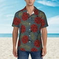 thumbnail image 4 of Disketp Hawaiian Shirts For Men,Ladybug Print Mens Casual Short Sleeve Button Down Shirts Beach Shirt, 4 of 8