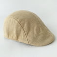 thumbnail image 3 of Happy Date Men Flat Cap Linen Blend Driving Cap Irish Newsboy Hat Cabbie Hunting Cap, 3 of 3