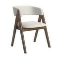 thumbnail image 3 of Weston Home Saare  Modern White Boucle Wood Dining Chairs, Dark Walnut Finish (Set of 2), 3 of 8