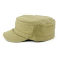 thumbnail image 3 of NYFASHION101 Fashionable Solid Color Unisex Fitted Army Military Cadet Cap, Khaki, S, 3 of 4