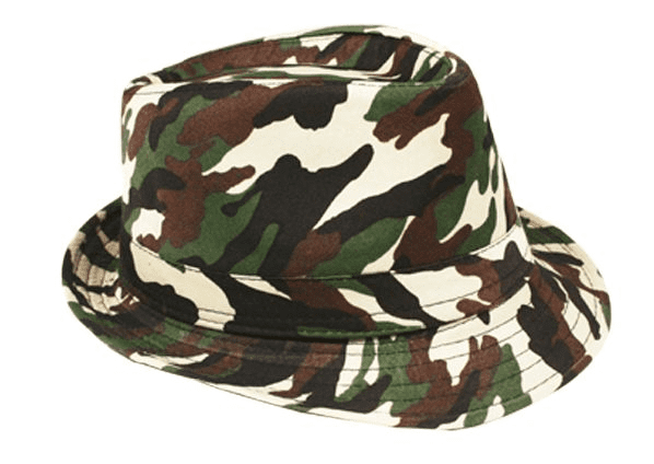 Camo Adult Fedora Hat Gangster Trilby 